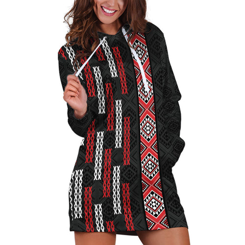 Roimata Toroa Maori Taniko Inspired New Zealand Hoodie Dress