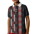 Roimata Toroa Maori Taniko Inspired New Zealand Kid Polo Shirt