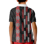 Roimata Toroa Maori Taniko Inspired New Zealand Kid Polo Shirt