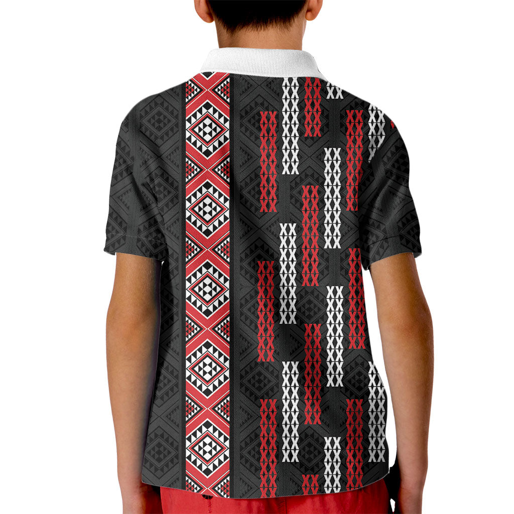 Roimata Toroa Maori Taniko Inspired New Zealand Kid Polo Shirt