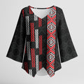 Roimata Toroa Maori Taniko Inspired New Zealand Kimono Sleeve Blouse