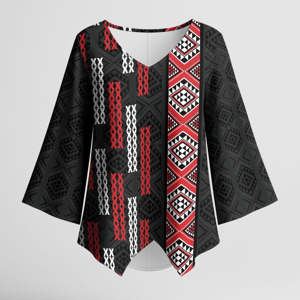 Roimata Toroa Maori Taniko Inspired New Zealand Kimono Sleeve Blouse