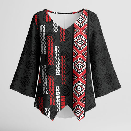 Roimata Toroa Maori Taniko Inspired New Zealand Kimono Sleeve Blouse