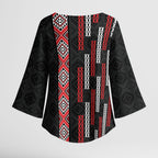 Roimata Toroa Maori Taniko Inspired New Zealand Kimono Sleeve Blouse