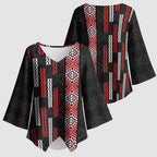 Roimata Toroa Maori Taniko Inspired New Zealand Kimono Sleeve Blouse