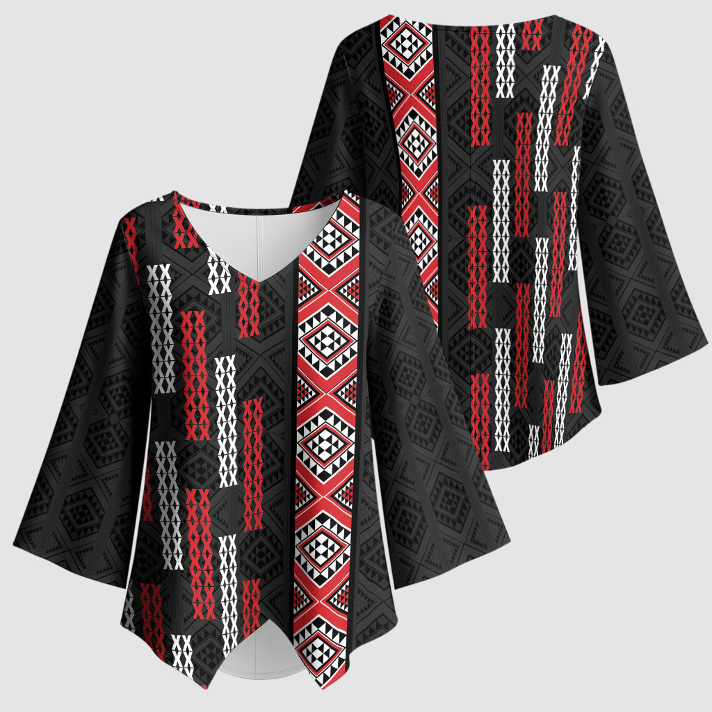 Roimata Toroa Maori Taniko Inspired New Zealand Kimono Sleeve Blouse