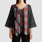 Roimata Toroa Maori Taniko Inspired New Zealand Kimono Sleeve Blouse