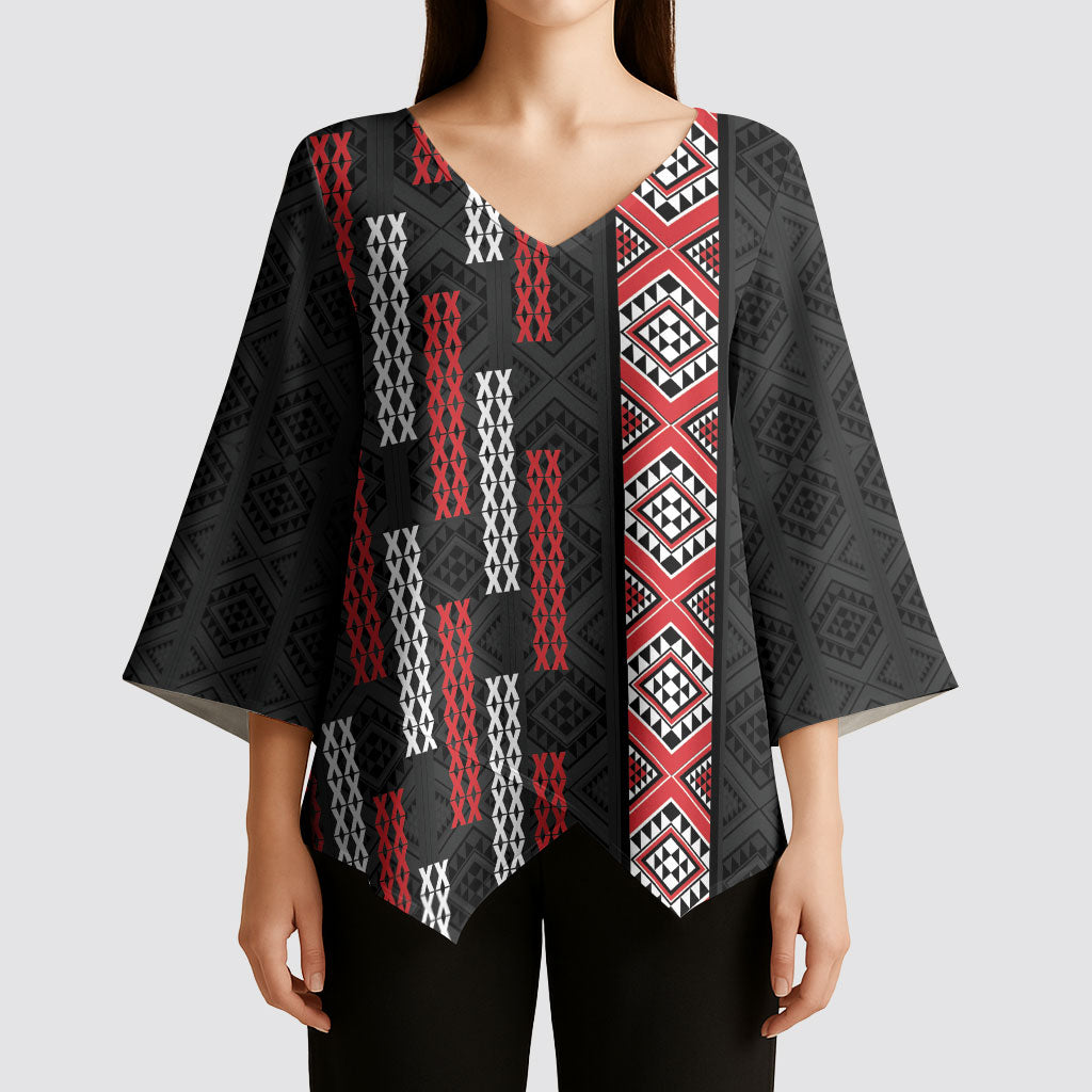 Roimata Toroa Maori Taniko Inspired New Zealand Kimono Sleeve Blouse