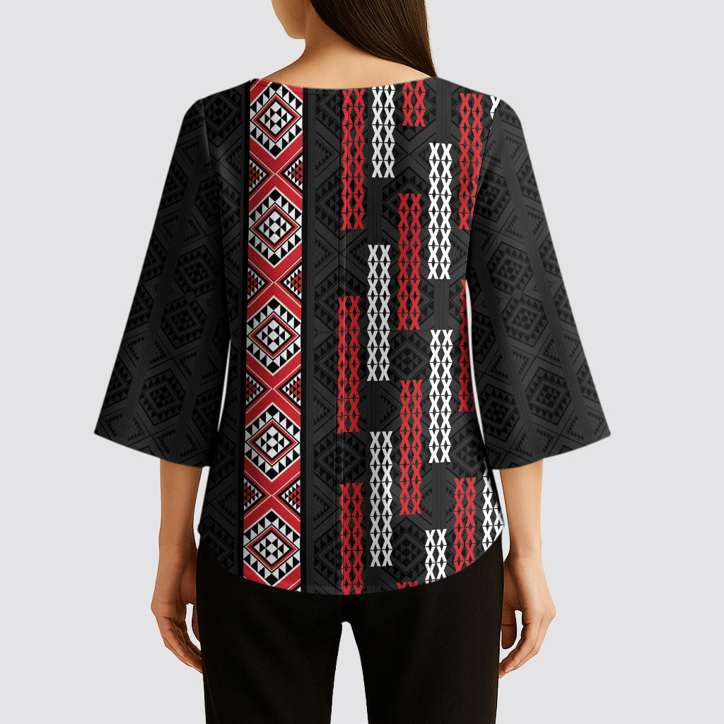 Roimata Toroa Maori Taniko Inspired New Zealand Kimono Sleeve Blouse