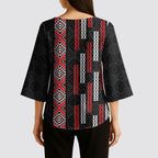 Roimata Toroa Maori Taniko Inspired New Zealand Kimono Sleeve Blouse