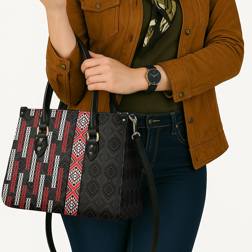 Roimata Toroa Maori Taniko Inspired New Zealand Leather Bag