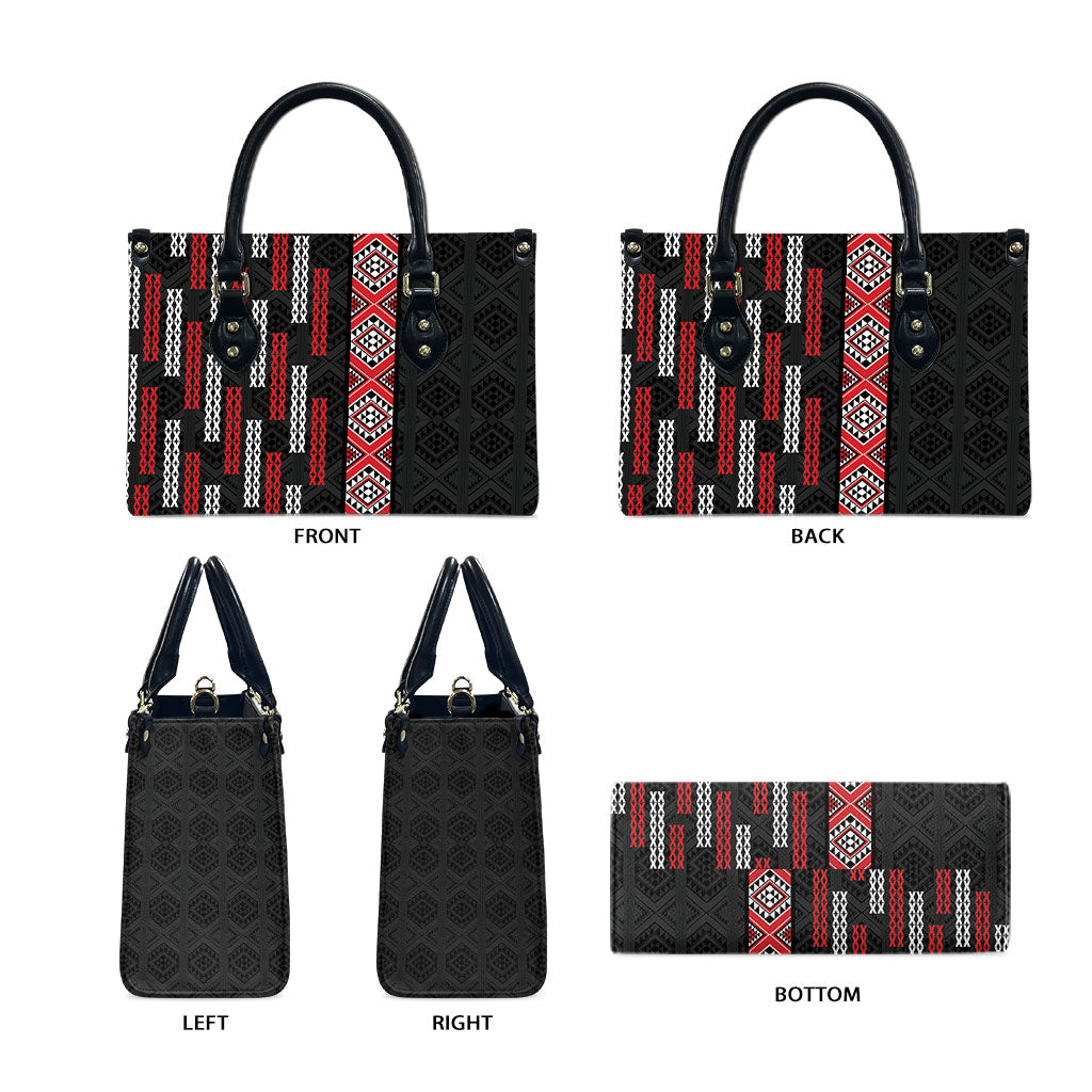 Roimata Toroa Maori Taniko Inspired New Zealand Leather Bag