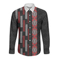 Roimata Toroa Maori Taniko Inspired New Zealand Long Sleeve Button Shirt