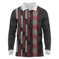 Roimata Toroa Maori Taniko Inspired New Zealand Long Sleeve Polo Shirt