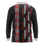 Roimata Toroa Maori Taniko Inspired New Zealand Long Sleeve Polo Shirt