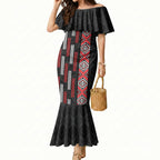 Roimata Toroa Maori Taniko Inspired New Zealand Mermaid Dress