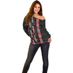 Roimata Toroa Maori Taniko Inspired New Zealand Off Shoulder Sweater