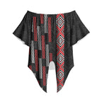 Roimata Toroa Maori Taniko Inspired New Zealand Off Shoulder Wrap Waist Top