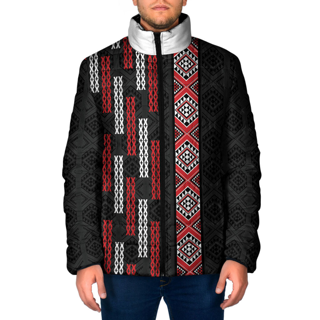 Roimata Toroa Maori Taniko Inspired New Zealand Padded Jacket
