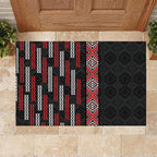 Roimata Toroa Maori Taniko Inspired New Zealand Rubber Doormat