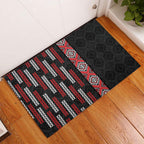 Roimata Toroa Maori Taniko Inspired New Zealand Rubber Doormat