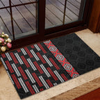 Roimata Toroa Maori Taniko Inspired New Zealand Rubber Doormat