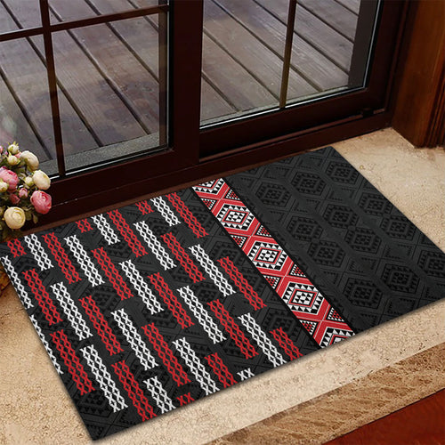 Roimata Toroa Maori Taniko Inspired New Zealand Rubber Doormat