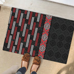 Roimata Toroa Maori Taniko Inspired New Zealand Rubber Doormat