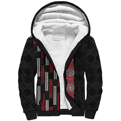 Roimata Toroa Maori Taniko Inspired New Zealand Sherpa Hoodie