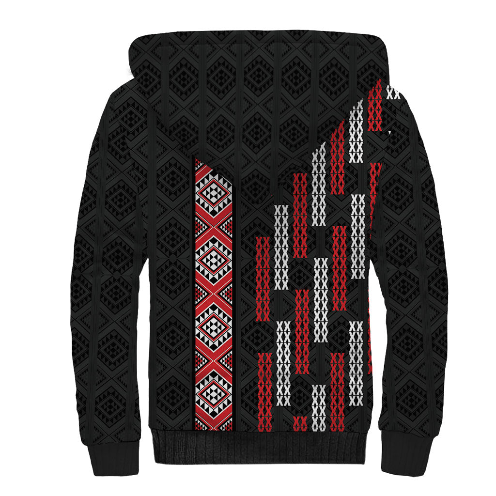 Roimata Toroa Maori Taniko Inspired New Zealand Sherpa Hoodie