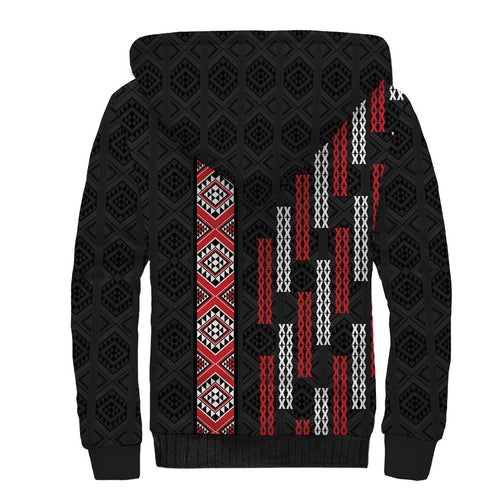 Roimata Toroa Maori Taniko Inspired New Zealand Sherpa Hoodie
