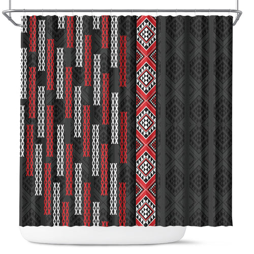 Roimata Toroa Maori Taniko Inspired New Zealand Shower Curtain