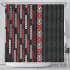 Roimata Toroa Maori Taniko Inspired New Zealand Shower Curtain