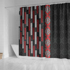 Roimata Toroa Maori Taniko Inspired New Zealand Shower Curtain