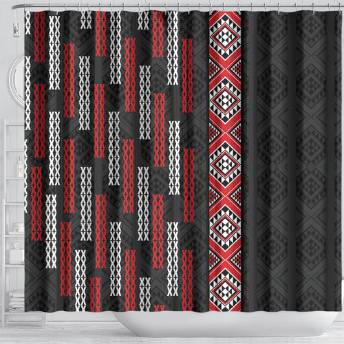 Roimata Toroa Maori Taniko Inspired New Zealand Shower Curtain