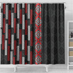Roimata Toroa Maori Taniko Inspired New Zealand Shower Curtain