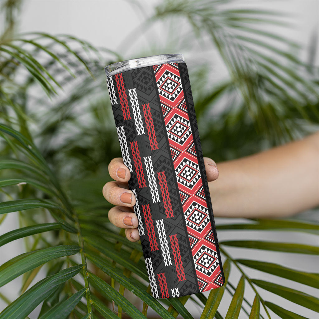 Roimata Toroa Maori Taniko Inspired New Zealand Skinny Tumbler