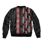 Roimata Toroa Maori Taniko Inspired New Zealand Sleeve Zip Bomber Jacket