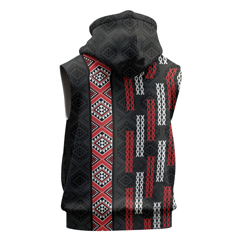 Roimata Toroa Maori Taniko Inspired New Zealand Sleeveless Hoodie