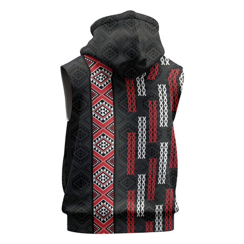 Roimata Toroa Maori Taniko Inspired New Zealand Sleeveless Hoodie