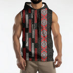 Roimata Toroa Maori Taniko Inspired New Zealand Sleeveless Hoodie