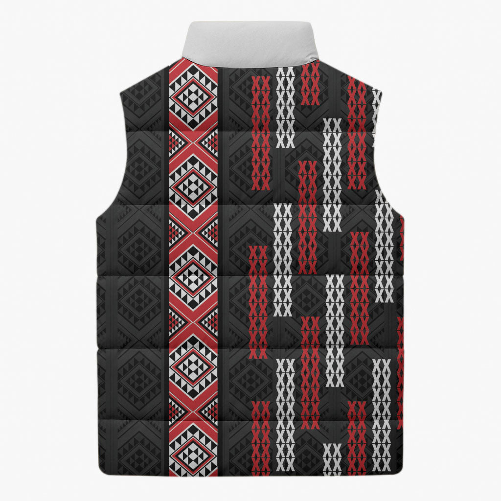 Roimata Toroa Maori Taniko Inspired New Zealand Sleeveless Puffer Jacket