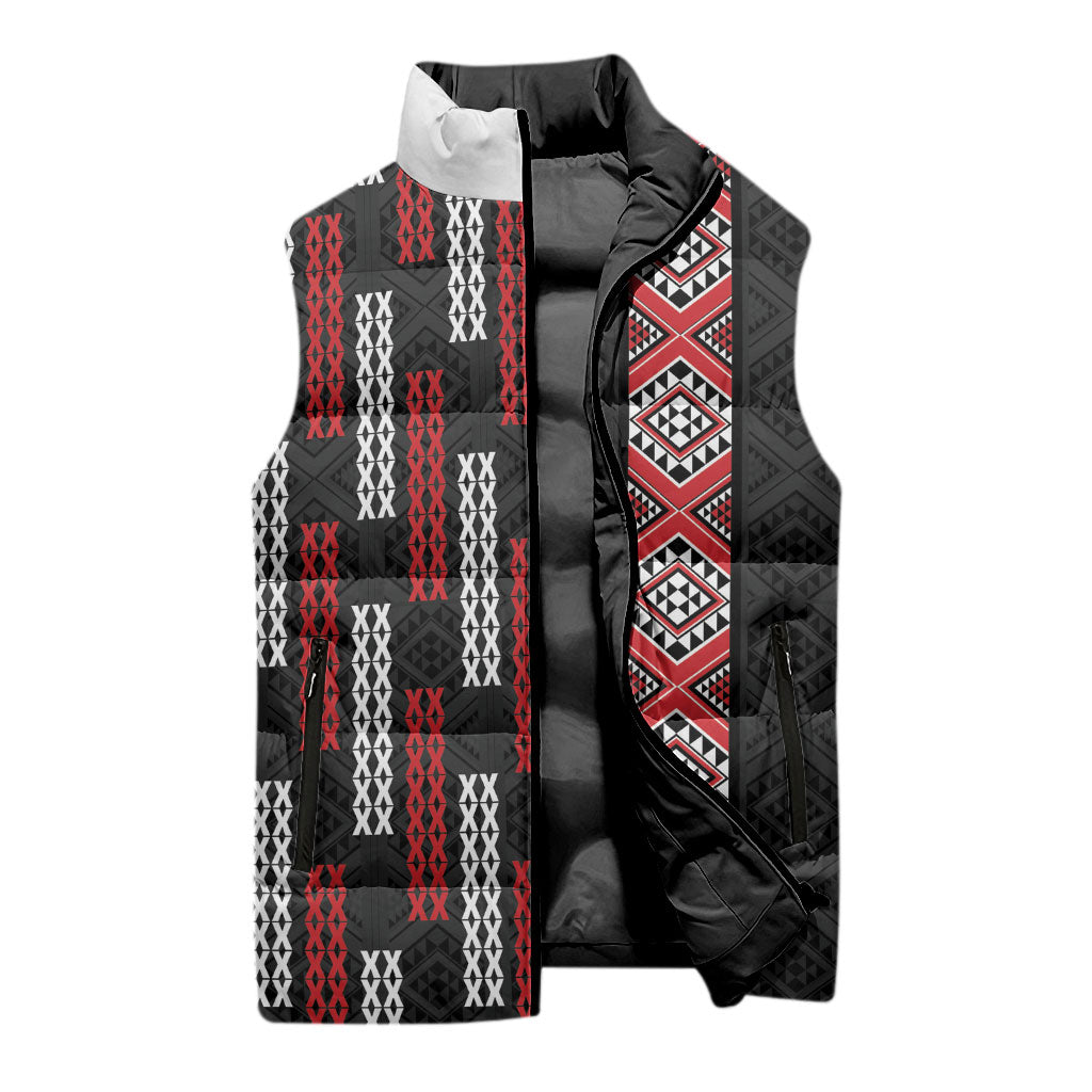 Roimata Toroa Maori Taniko Inspired New Zealand Sleeveless Puffer Jacket