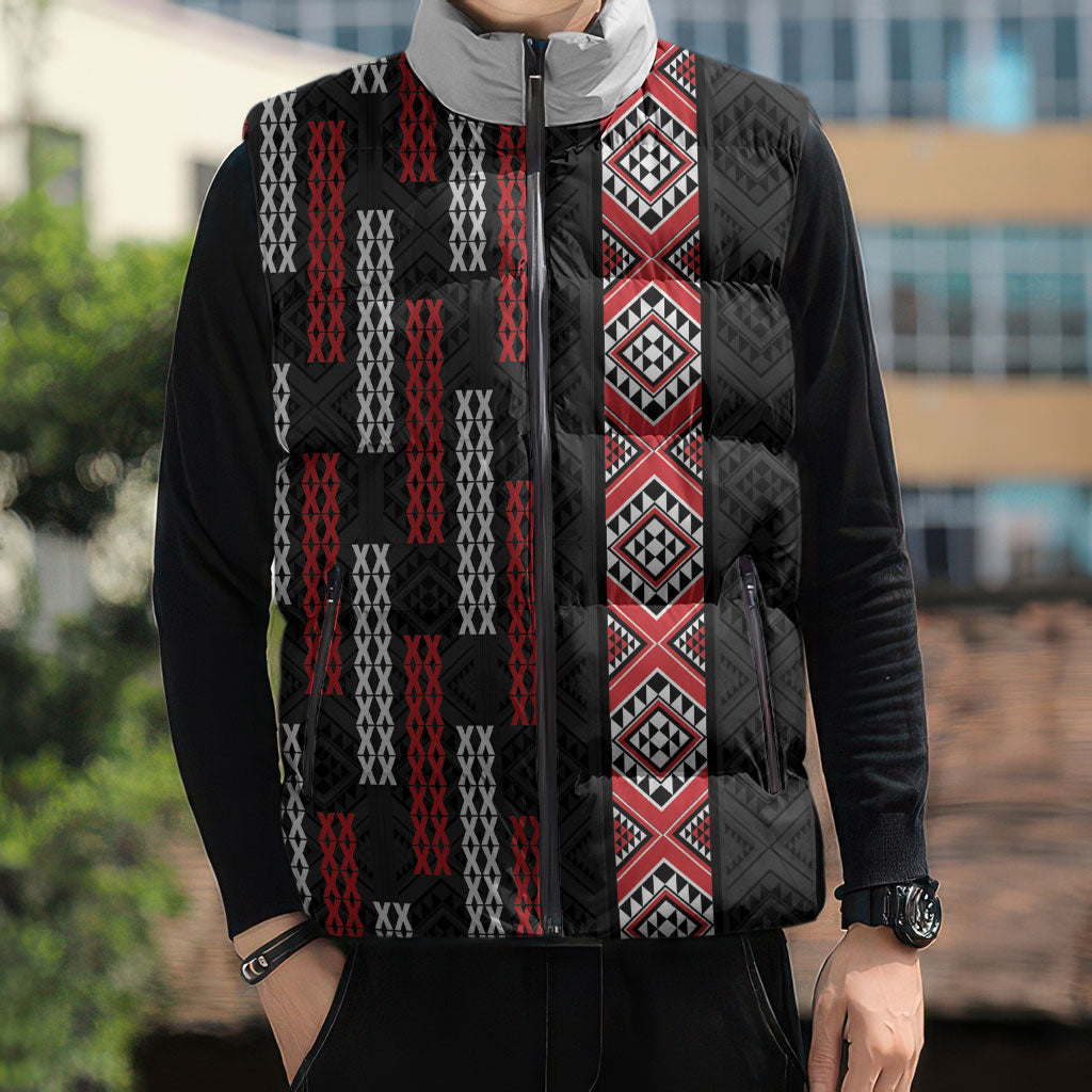 Roimata Toroa Maori Taniko Inspired New Zealand Sleeveless Puffer Jacket