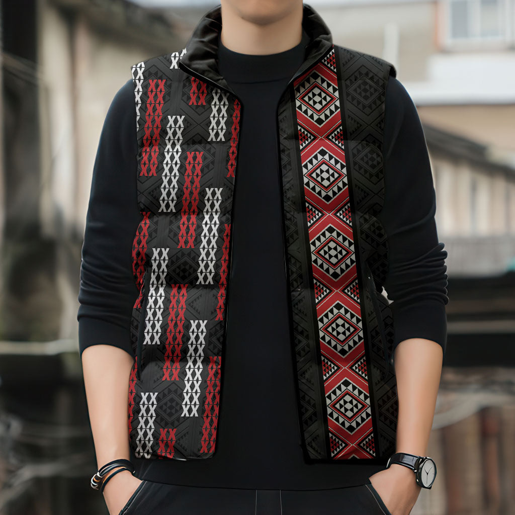Roimata Toroa Maori Taniko Inspired New Zealand Sleeveless Puffer Jacket