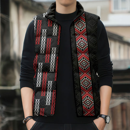 Roimata Toroa Maori Taniko Inspired New Zealand Sleeveless Puffer Jacket