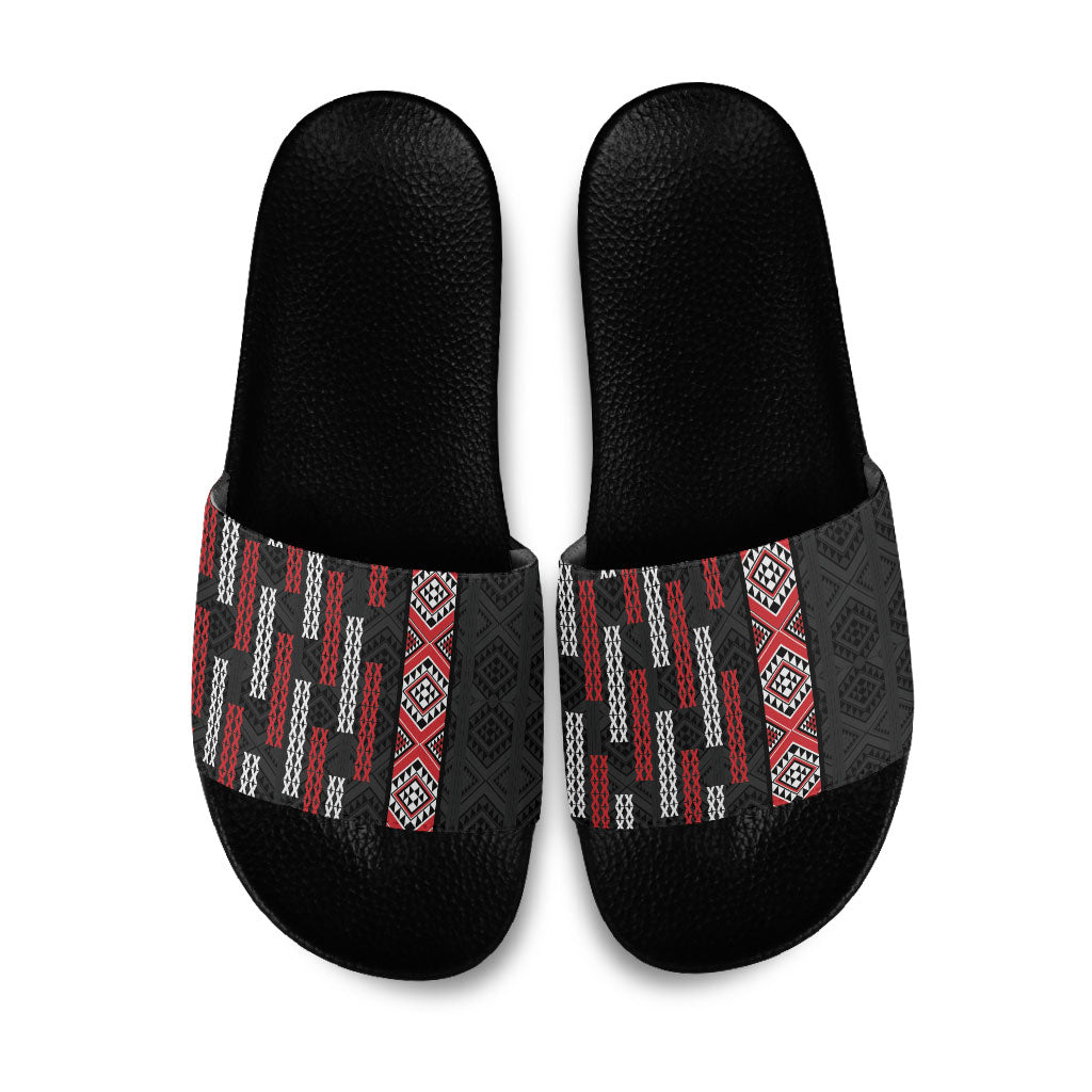 Roimata Toroa Maori Taniko Inspired New Zealand Slide Sandals