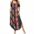 Roimata Toroa Maori Taniko Inspired New Zealand Summer Maxi Dress