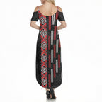 Roimata Toroa Maori Taniko Inspired New Zealand Summer Maxi Dress