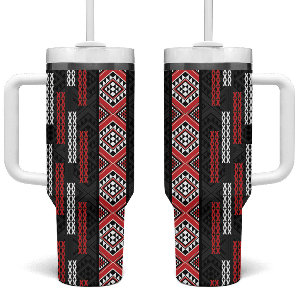 Roimata Toroa Maori Taniko Inspired New Zealand Tumbler With Handle